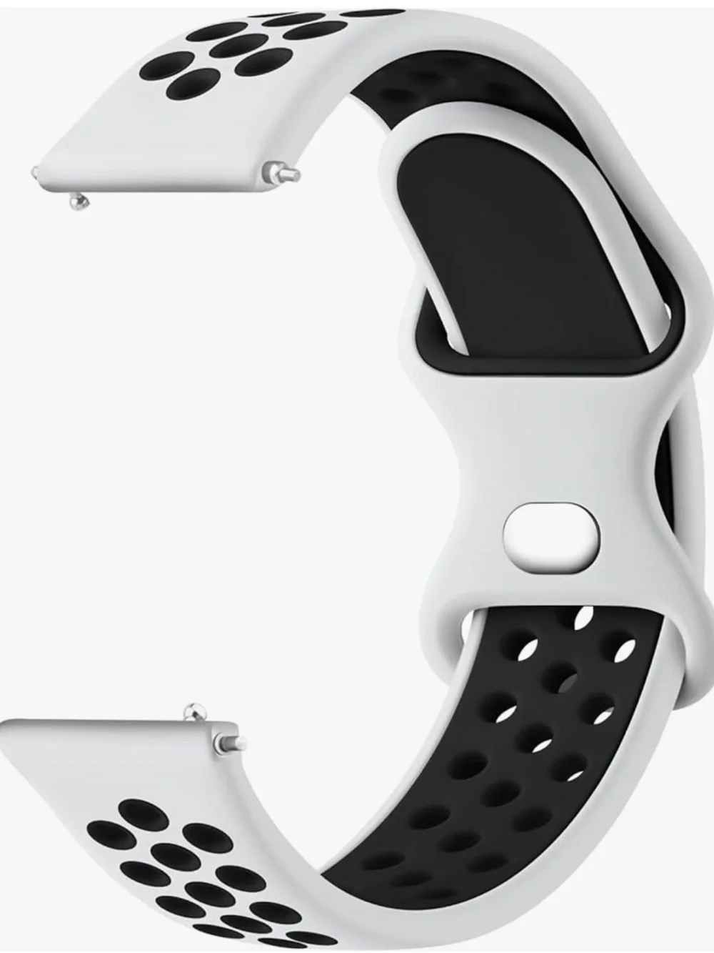 White and Black Sport Watch Band
